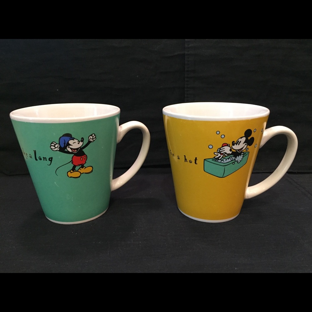 Mickey Mouse Ceramic Mugs, Set of 4